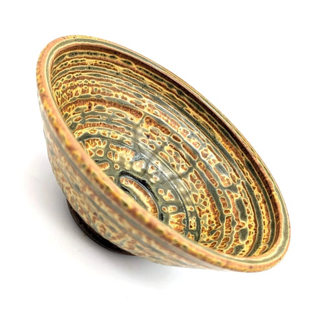 California Pottery Vintage Glazed Stoneware Artist Signed Bowl For Sale - Image 4 of 10