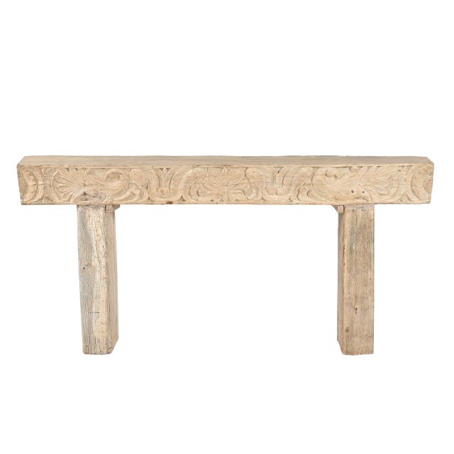 Farmhouse Console Table Constructed From Antique Indian Carved Elements and Reclaimed Wood For Sale - Image 3 of 4