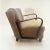 Art Deco German Armchair with Bentwood Armrests and Green Brocade Upholstery, 1940s For Sale - Image 3 of 12