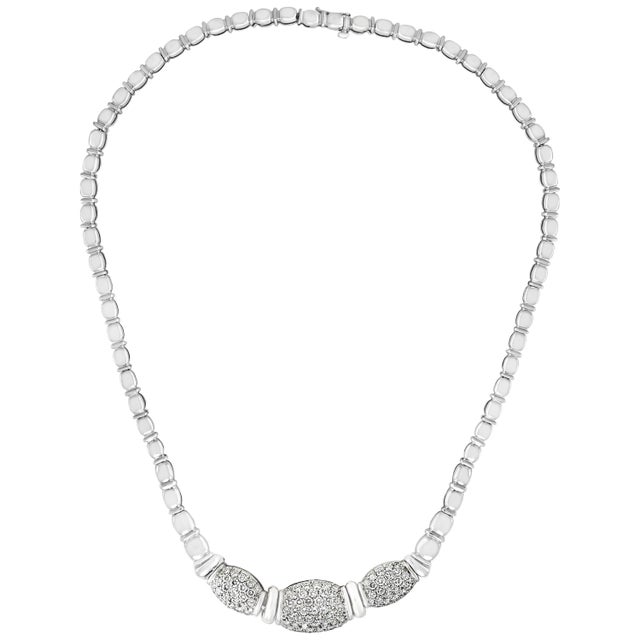 5.8 Carat VS/G Quality Diamond 18 Karat White Gold Necklace Bridal Estate For Sale - Image 15 of 18