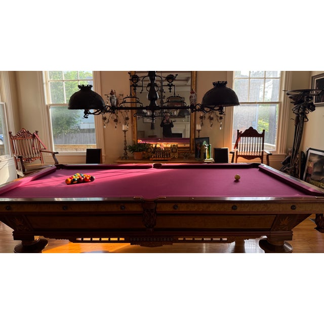 Neoclassical Aramith Style Pool Table Brunswick Circa 1885. Fully Restored by Blatt Billiards, Nyc. For Sale - Image 3 of 10
