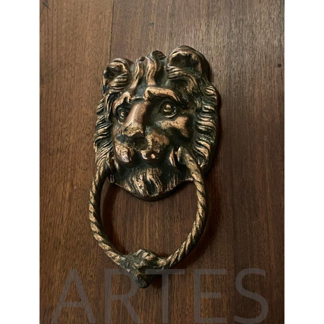 Vintage English Bronze Lion Door Knocker For Sale - Image 10 of 10