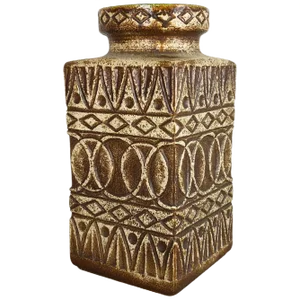 Large Fat Lava Pottery Floor Vase by Bodo Mans for Bay Keramik, Germany, 1970s