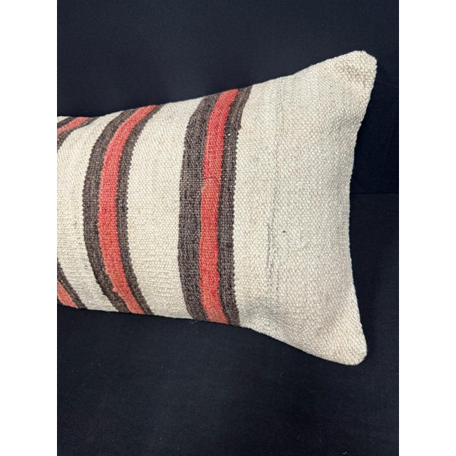 Turkish Hemp Pillow Cushion Natural Beige Brown Cushion Cover 14x45 For Sale - Image 4 of 4