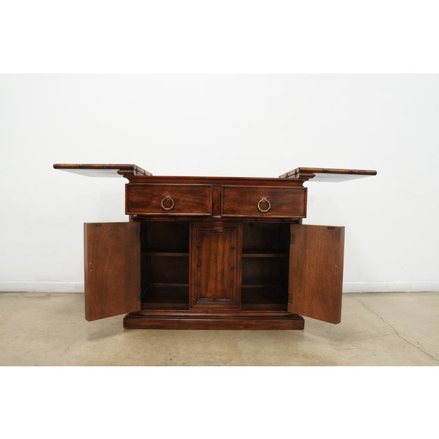 Brown Vintage American of Martinsville Flip Top Buffet Server For Sale - Image 8 of 16