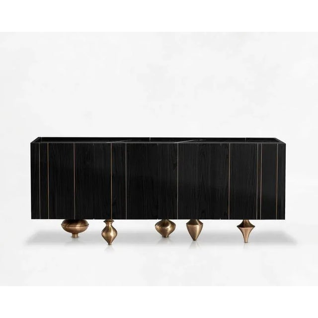 Small il pezzo 1 black credenza by il pezzo mancante dimensions: w 205 x d 83 x h 40 cm materials: structure: black...