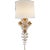 Claret Tail Sconce in Gild with Linen Shade Designer: AERIN Height: 23.5" Extension: 5.75" Backplate: 4.5" x 6.5" Oval...