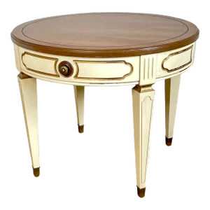 Mid Century Louis XVI Style Round Drum Side Table