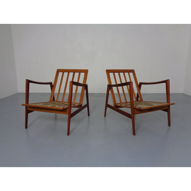 Set of Danish Organic Teak Armchairs attributed to Hans Olsen, Denmark, 1950s For Sale - Image 10 of 18