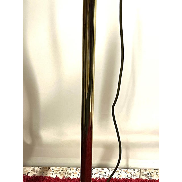 Mid-Century Modern Vintage Brass Floor Lamp with Fabric Shade from Schulz & Adam, 1960s For Sale - Image 3 of 12