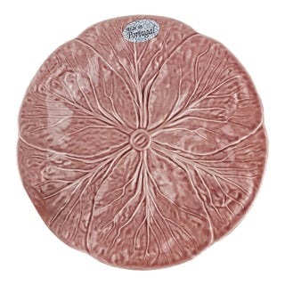 Vintage Bordallo Pinheiro Pink Cabbage 10.25" Dinner Plate For Sale