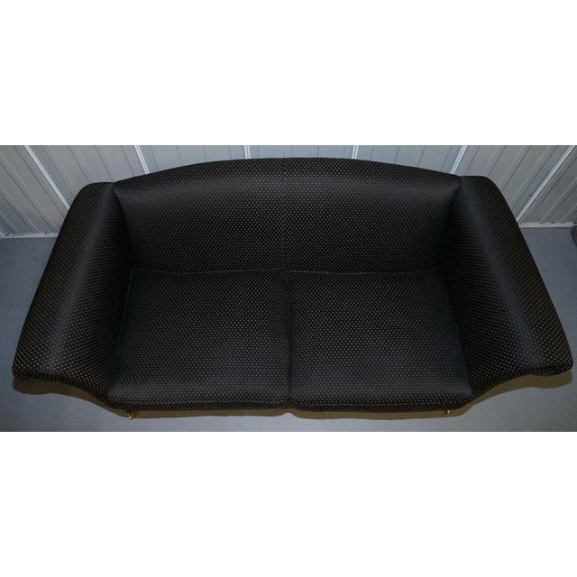 Textile Handmade Black & Silver Upholstered Sofa For Sale - Image 7 of 11