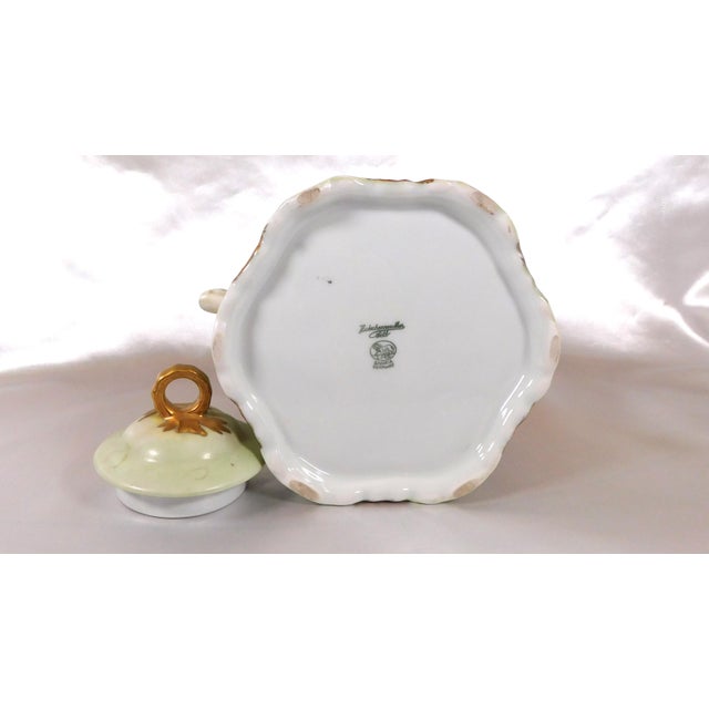 Ceramic 1940s Signed Hutschenreuther Coffee Pot With Pink Flowers For Sale - Image 7 of 8