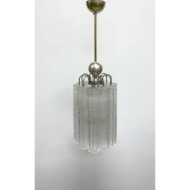Vintage Murano Tube Chandelier attributed to Venini, 1970s For Sale - Image 4 of 6