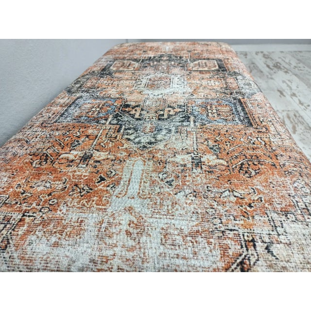 2020s Bohemian Rug Upholstered Piano Bench For Sale - Image 5 of 10