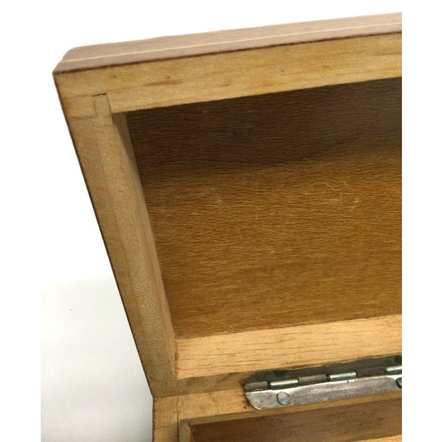 French Artisan Vintage Wood Lidded Treasure Trinket Box For Sale - Image 11 of 13