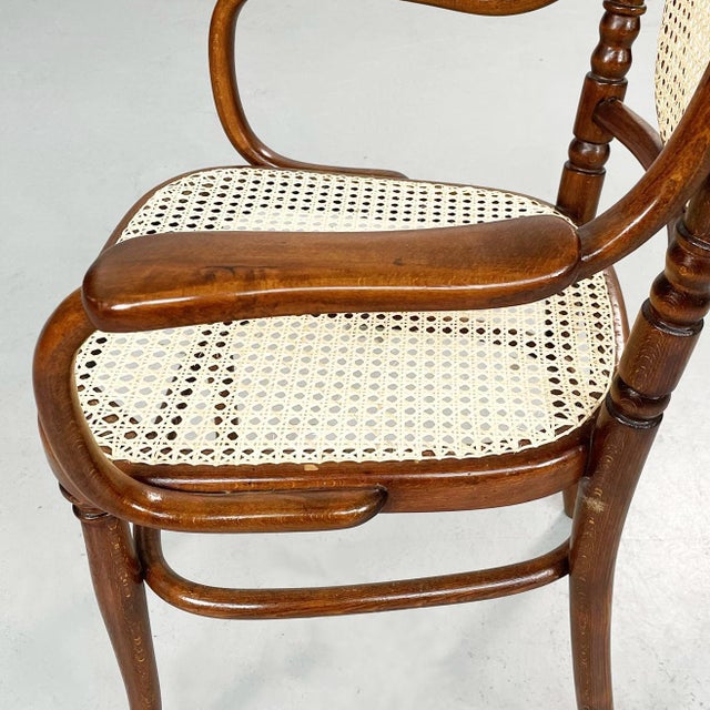 Austrian Straw and Wood Chairs from Thonet, 1900s, Set of 3 For Sale - Image 11 of 18