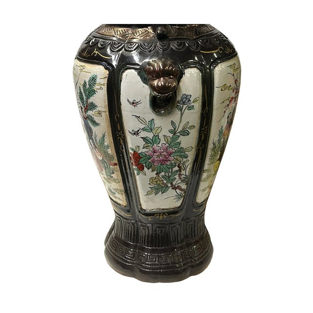 Chinese Vintage 8 Immortals Theme HandPainted Porcelain Flower Vase For Sale - Image 11 of 15