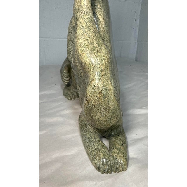 Large Vintage Tukiki Manomie Inuit Canadian Carved Soapstone Sculpture Statue For Sale - Image 17 of 18