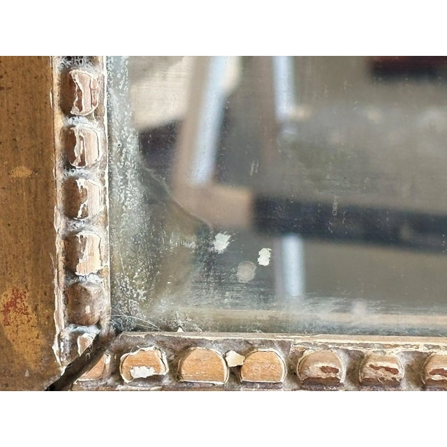 Early 1900's Italian Trumeau Mirror With Hand Painted Inset Top Panel and Gold Details For Sale - Image 10 of 12