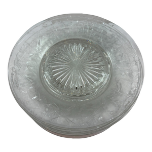 Early 20th Century Libbey Glass Rock Sharpe Fernleigh Luncheon Plates - Set of 11