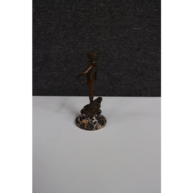 Bronze Edward Berge “Violet” Attributed Bronze Sculpture on Marble Base For Sale - Image 8 of 12