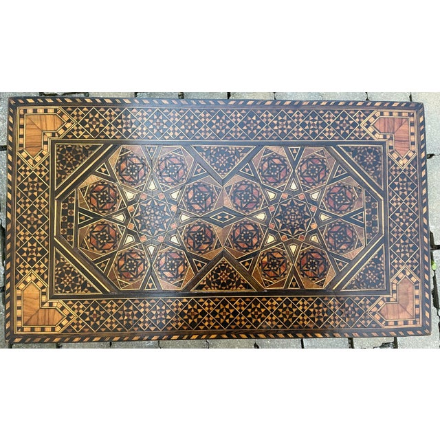 Wood Pair of Vintage Moorish Style Inlaid Nesting Tables For Sale - Image 7 of 12