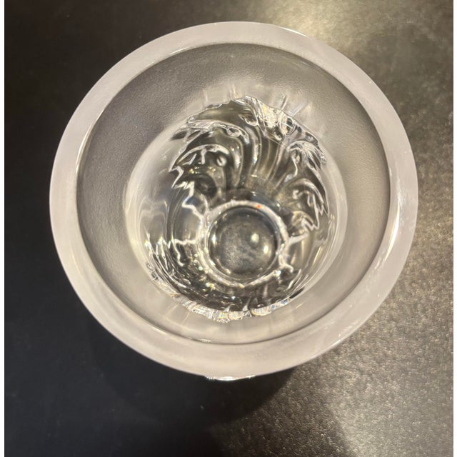 1950s Lalique “Saint-Cloud” Crystal Vase For Sale - Image 9 of 10