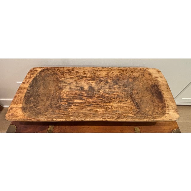 Large 19th Century Hand Carved Primitive Organic Modern Wooden Dough Bowl / Trencher For Sale - Image 11 of 18