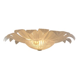 White Matte Murano Glass Palm Tree Ceiling Light, 1960s For Sale