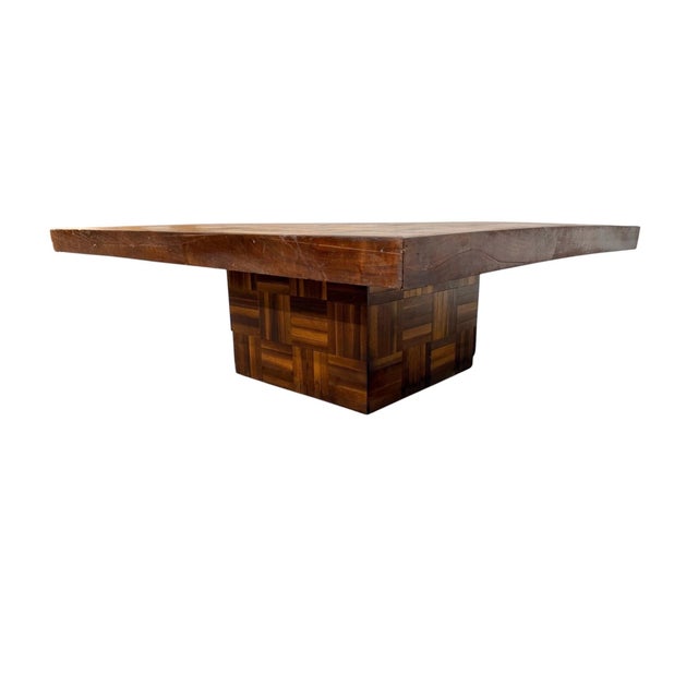 Mid-Century Modern Mid-Century Modern Butcher Block Parquet Walnut Coffee Table For Sale - Image 3 of 8