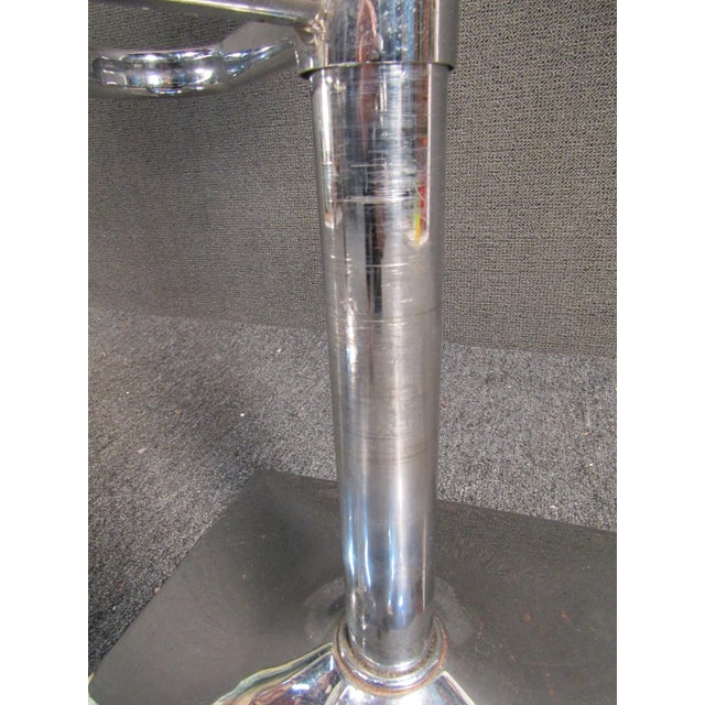 1970s Vintage Modern White Vinyl Barstools For Sale - Image 4 of 12