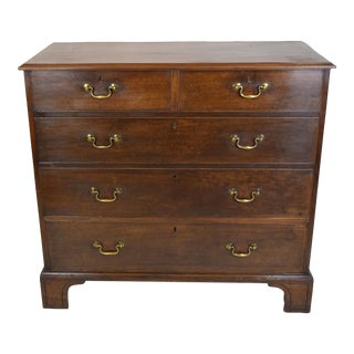 English Georgian Flat Front Chest--Circa 1830 For Sale