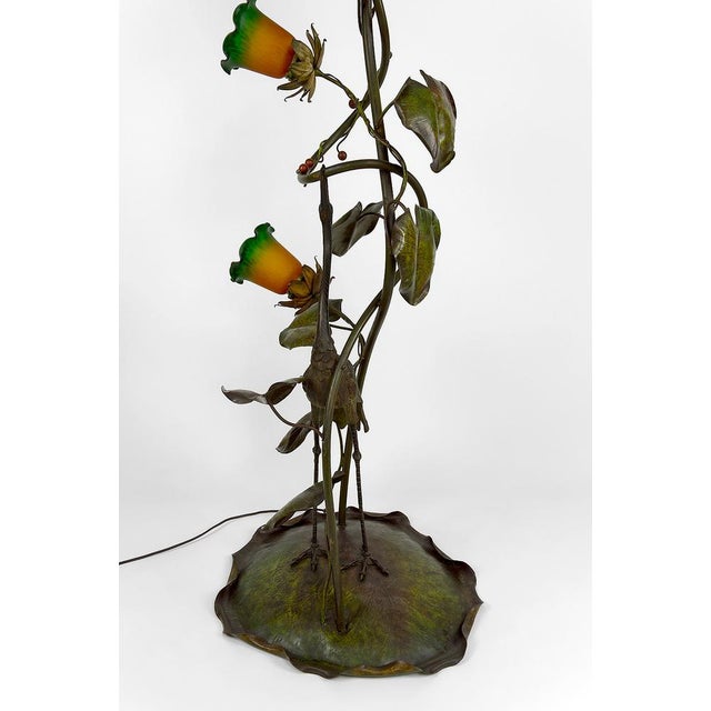 French Art Nouveau Heron Floor Lamp, 1890s For Sale - Image 9 of 18