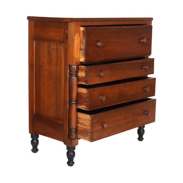 Wood American Empire Cherry & Tiger Maple Gentlemen’s Chest C1840 For Sale - Image 7 of 12
