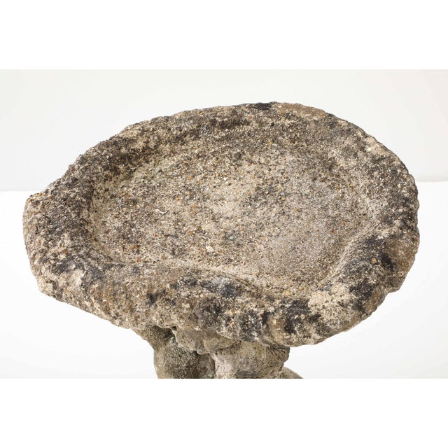 English Composite Stone Faux Bois Birdbath With Squirrels Garden Ornament, English 20th C. For Sale - Image 3 of 13