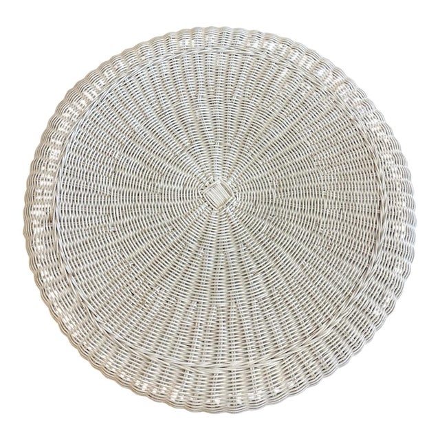 The Antique Wicker Rattan side table. The set is crafted from white rattan, wicker, and bentwood, embodying the elegant...