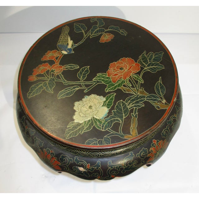 Mid 20th Century Chinese Enameled Wooden Vase Stand Circa 50s For Sale - Image 5 of 15