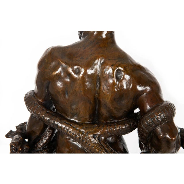 American School Art Deco Bronze Sculpture “Hercules & the Hydra” Ca. 1940s For Sale - Image 10 of 12