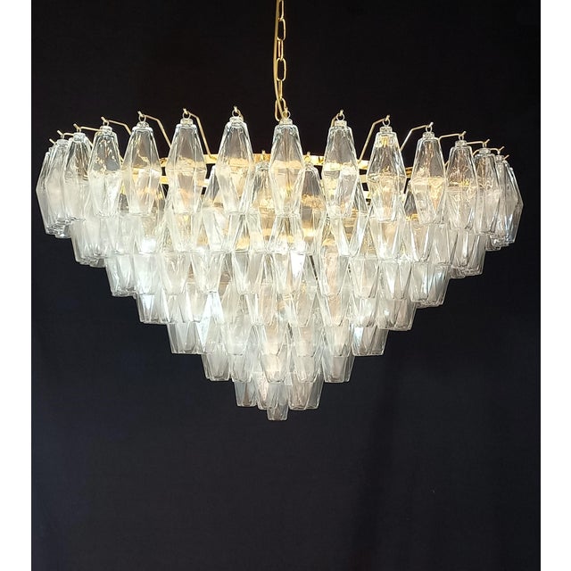 1960s Handmade Crystal Polyhedron Glass Chandelier, 1962 For Sale - Image 5 of 12