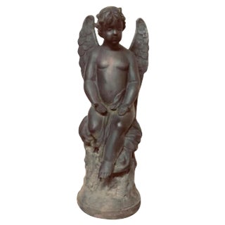 Large 19th Century Bronze Angel For Sale