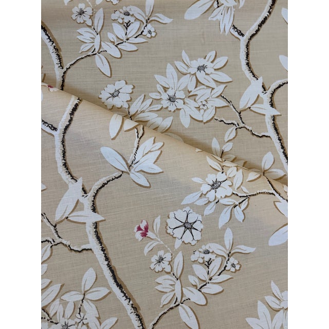 2020s Quadrille Spring Blossom Beige/Old Lavender/Tan Fabric 1 5/8 Yards 304200f-02 For Sale - Image 5 of 6