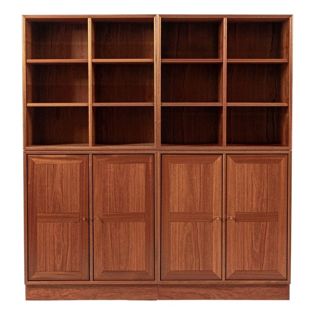 Danish Modern Modular Bookshelf Cabinet System in Teak Wood For Sale