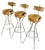 Swivel Barstools in Chrome and Goatskin, 1960s, Set of 3 For Sale