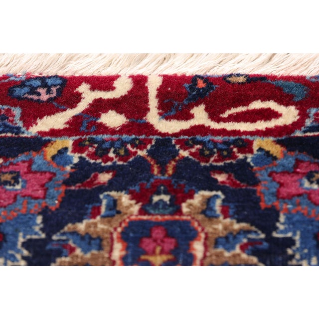 Signed Antique Persian Mashhad Rug, 04'11 X 10'11 For Sale In Dallas - Image 6 of 11
