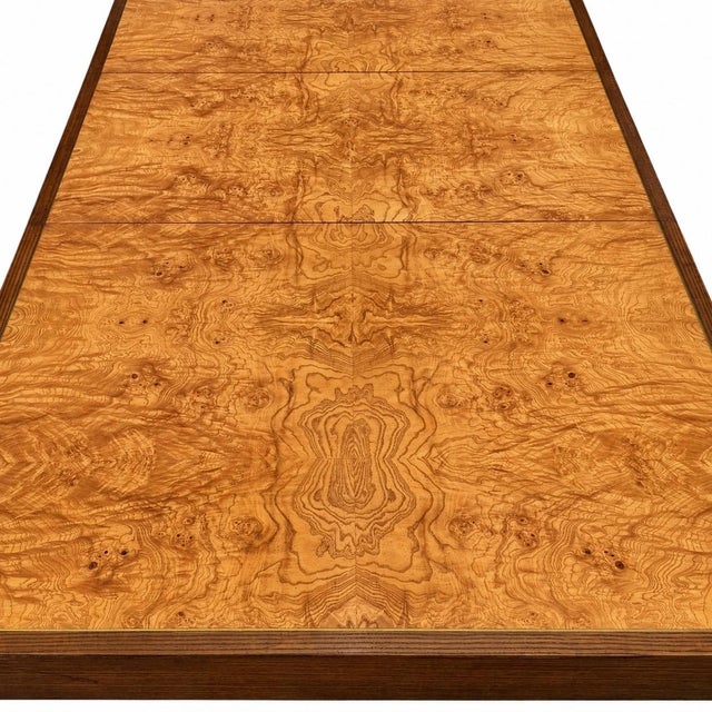 Brown 1970s John Richardson Parsons-Style Oak and Bookmatched Ash Banquet Dining Table For Sale - Image 8 of 13