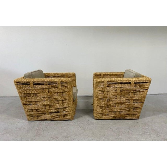 Adrien Audoux and Frida Minet Authentic Adrien Audoux and Frida Minnet Rope Chairs Signed For Sale - Image 4 of 8