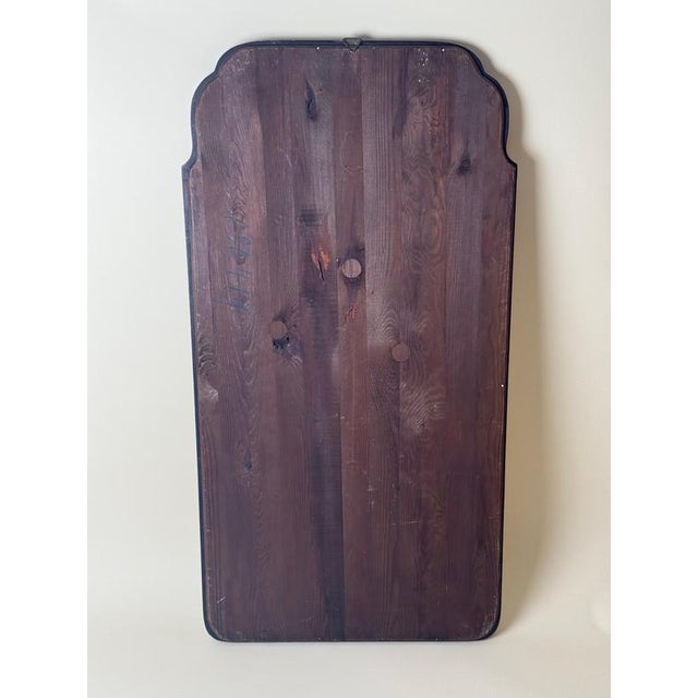 Italian Dark-Stained Beechwood Wall Mirror with Frame, 1940s For Sale - Image 13 of 14