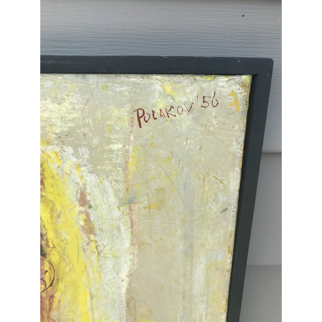 Mid 20th Century Abstract Figurative Female Nude Holding a Pineapple Painting, Framed For Sale - Image 6 of 12