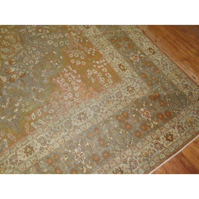 Persian Fine Orange Late 20th Century Persian Tabriz Rug - 9'3" x 12'5" For Sale - Image 3 of 6